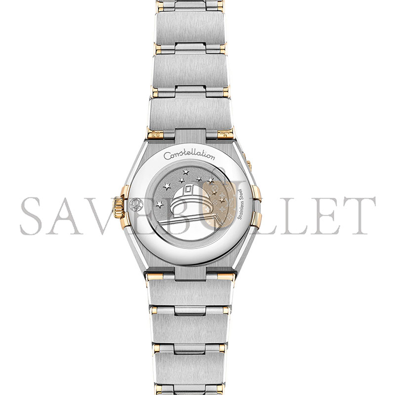 OMEGA CONSTELLATION METEORITE 25MM GREY DIAL DIAMOND DOTS STEEL & YELLOW GOLD BRACELET WATCH O13125256099002